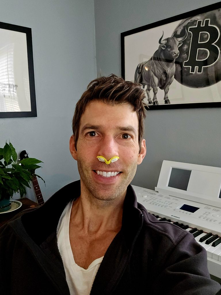 Me wearing SnoreBuds